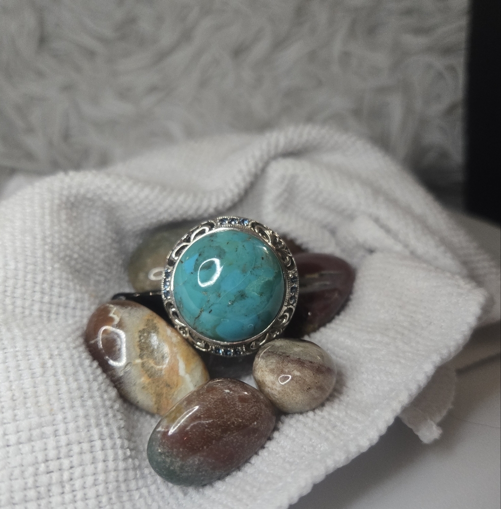 Sterling Turquoise And Blue Topaz Ring